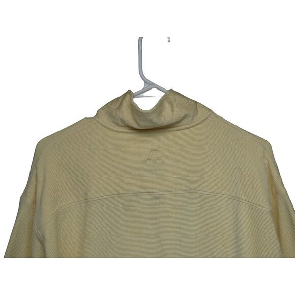 Montego Mon Mens Silk blend 1/4 zip pullover‎ sweatshirt size M Yellow texture - Picture 5 of 12